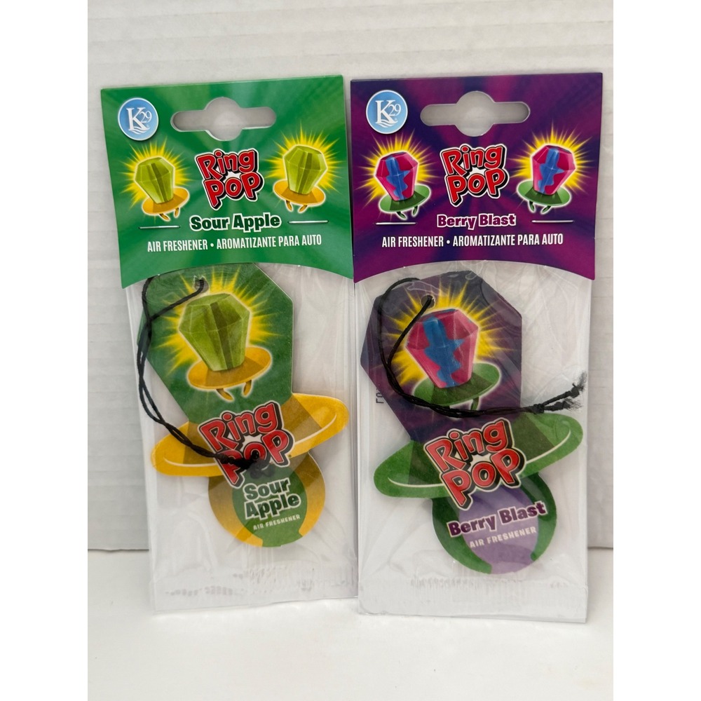 Ring Pop Car Air Freshener 2 Pack Sour Apple Berry Blast K29 Hanging Scent Retro